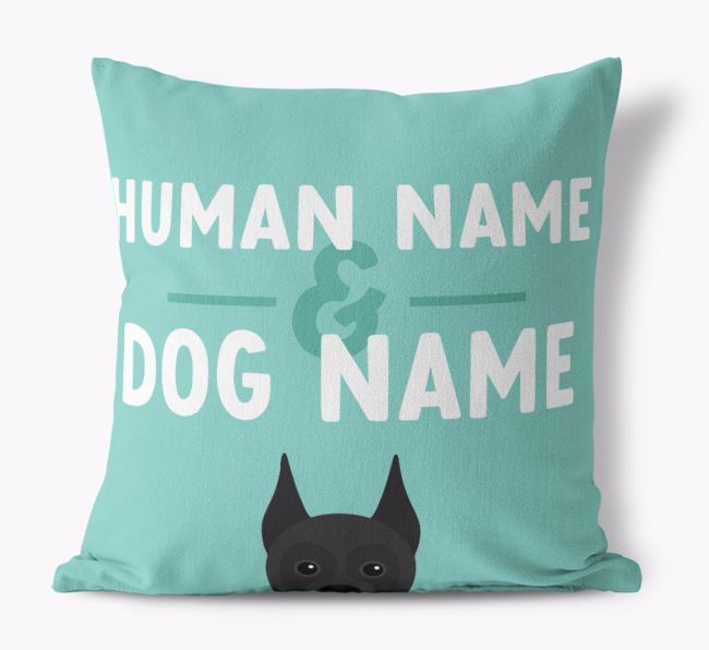 Human And Pet Name: Personalized {breedFullName} Canvas Pillow